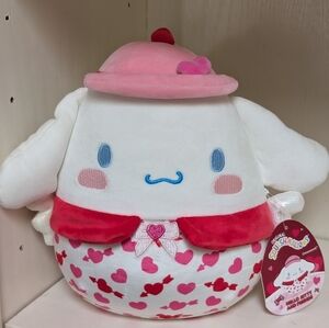 New Squishmallows Cinnamonroll Valentine's Plush Hearts Embroidered Detail